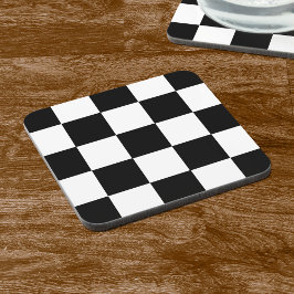 Retro Black and White Checkerboard Drinks Coasters Untersetzer