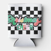 Retro Black and White Checkered Weihnachtsschrei Dosenkühler (Vorderseite)