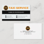 Retro Black and White Column Taxi Service Visitenkarte (Vorne/Hinten)