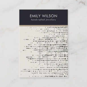 RETRO BLACK AND WHITE DOS HAARKLIP DISPLAY CARD VISITENKARTE