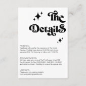 Retro Black and White Groovy Bold Script Wedding Begleitkarte (Vorderseite)