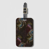 Retro Black Atomic Abstrakt Gepäckanhänger (Vorderseite Vertikal)