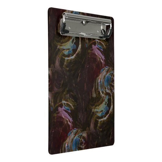 Retro Black Atomic Abstrakt Mini Klemmbrett (Schrägansicht)