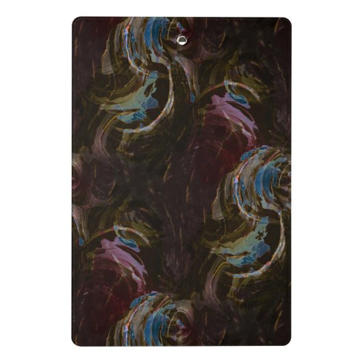 Retro Black Atomic Abstrakt Mini Klemmbrett (Rückseite)