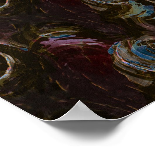 Retro Black Atomic Abstrakt Poster (Ecke)