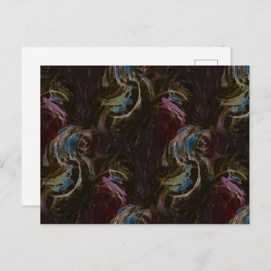 Retro Black Atomic Abstrakt Postkarte (Vorne/Hinten)