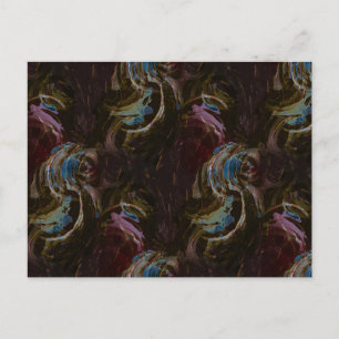 Retro Black Atomic Abstrakt Postkarte