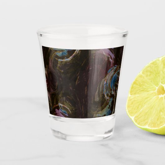 Retro Black Atomic Abstrakt Schnapsglas (Vorderseite)