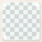 Retro Black Blue Karos Checkerboard-Muster Glasuntersetzer (Rückseite)