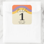 Retro Black Calligraphy Tischnummern Hochzeit Quadratischer Aufkleber (Tasche)