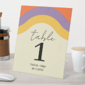 Retro Black Calligraphy Tischnummern Hochzeit Sockelschild (In Situ)