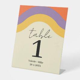 Retro Black Calligraphy Tischnummern Hochzeit Sockelschild