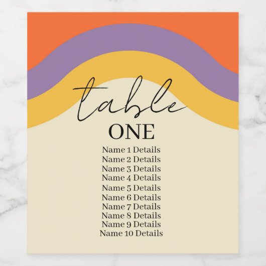 Retro Black Calligraphy Tischnummern Hochzeit Weinetikett (Einzelnes Label)