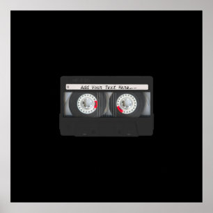 Retro Black Cassette Tape Poster