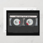 Retro Black Cassette Tape Postkarte (Vorne/Hinten)