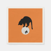 Retro Black Cat auf dem MondHalloween Serviette (Vorderseite)