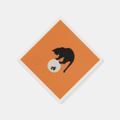 Retro Black Cat auf dem MondHalloween Serviette (Ecke)