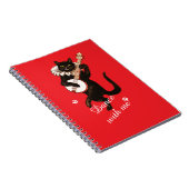 Retro Black Cat Banjo Notebook - Tanz mit mir Notizblock (Rechte Seite)