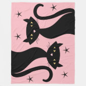Retro Black Cat Fleecedecke (Vorderseite)