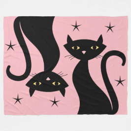 Retro Black Cat Fleecedecke