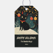 Retro Black Cat Fun Urlaub Geschenkanhänger (Vorderseite)