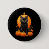 Retro Black Cat Halloween Pumpkleider Kostüm für F Button (Vorderseite)