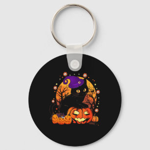 Retro Black Cat Halloween Pumpkleider Kostüm für F Schlüsselanhänger