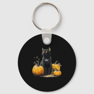 Retro Black Cat Halloween Pumpkleider Kostüm für F Schlüsselanhänger