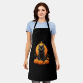 Retro Black Cat Halloween Pumpkleider Kostüm für F Schürze (Getragen)