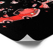 Retro Black Cat Heart Valentines Day Cute Kitten L Poster (Ecke)