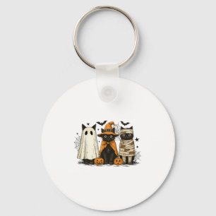 Retro Black Cat Hexe Beängstigend Halloween Pumpki Schlüsselanhänger