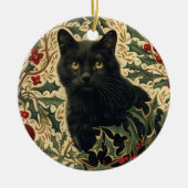 Retro Black Cat Keramik Ornament (Vorne)