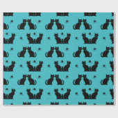 Retro Black Cat Kitty Packpapier (Flach)