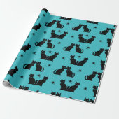 Retro Black Cat Kitty Packpapier (Ungerollt)