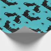 Retro Black Cat Kitty Packpapier (Ecke)