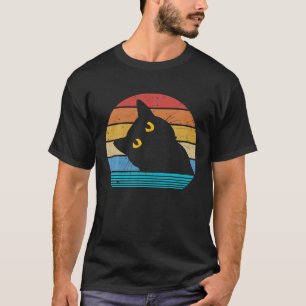 Retro Black Cat Lover Vintag Style Katzen Niedlich T-Shirt