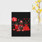 Retro Black Cat Meowentine's Day Heart Valentines Karte (Gelbe Blume)