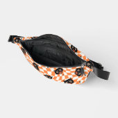 Retro Black Cat Orange Karo Muster Bauchtasche (Offen)
