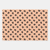 Retro Black Cat Orange Karo Muster Geschenkpapier Set (Vorderseite 2)