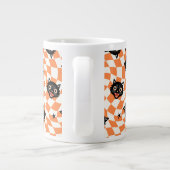 Retro Black Cat Orange Karo Muster Jumbo-Tasse (Rückseite)