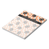 Retro Black Cat Orange Karo Muster Notizblock (Rotiert)