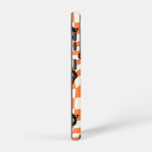 Retro Black Cat Orange Karo Muster Samsung Galaxy Hülle (Rechte Seite)