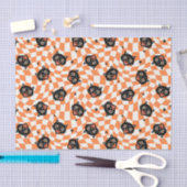 Retro Black Cat Orange Karo Muster Seidenpapier (Handwerk)