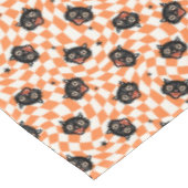 Retro Black Cat Orange Karo Muster Tischdecke (Schrägansicht)