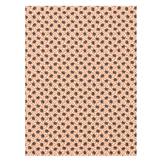 Retro Black Cat Orange Karo Muster Tischdecke (Vorderseite)