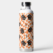 Retro Black Cat Orange Karo Muster Trinkflasche (Rechts)