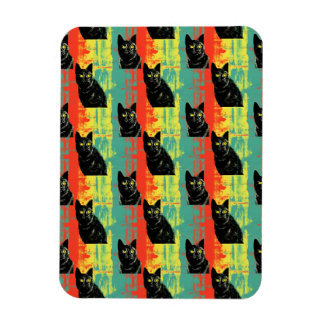 Retro Black Cat Pattern Magnet