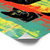 Retro Black Cat Pattern Poster (Ecke)