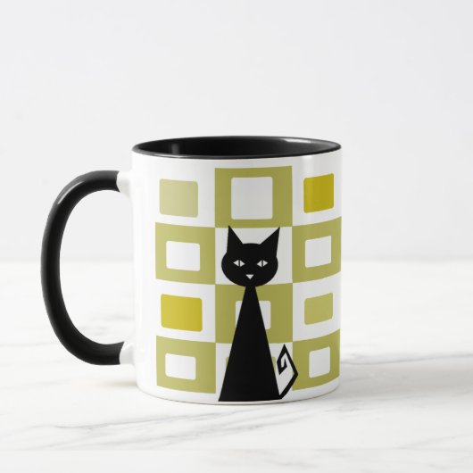Retro Black Cat Tasse (Links)