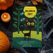 Retro Black Cat | Vintages KostümHalloween-Party Einladung